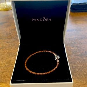 Brown leather Pandora bracelet